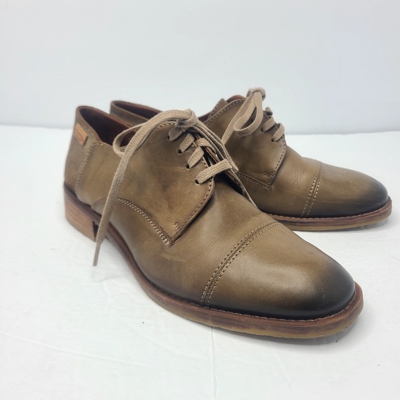 PIKOLINOS Shoes - Pikolinos Womens Cap Toe Olive Leather Classic Oxford Brogue Shoes 40 9/9.5